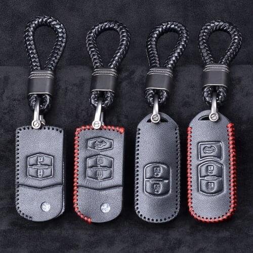 Leather car key case key cover For Mazda 2 mazda 3 mazda 5 mazda 6 CX-3 CX-4 CX-5 CX-7 CX-9 Atenza Axela MX5 RX8 Protect