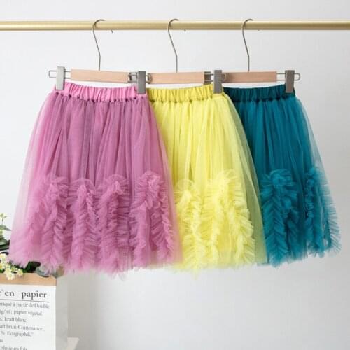 Summer Girls Mesh Skirts Knee-Length Long Skirt Korean Style Princess Skirt Kids Costume Girl Tutu Skirt 4-14 Years Children