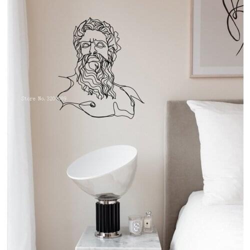 Line Art Greek Mythology Character Wall Decals Home Living Room Decpr Minimal Simple Removable Murals YT6279