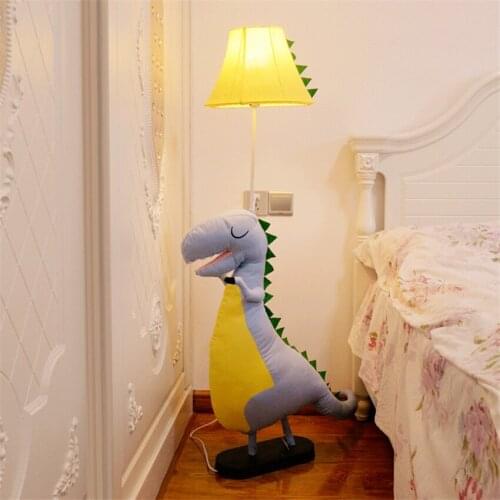 Cartoon Dinosaur Rag Doll Animals Floor Lamps Standing Childrens Room Table Lamps Led Floor Lights Rabbit Birthday Gift Deco