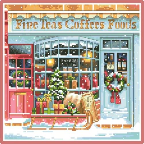 Merry Christmas Printed Cross Stitch Pattern Kits 11CT 14CT Canvas Paintings Embroidery with Threads Diy Handmade Needlework Set