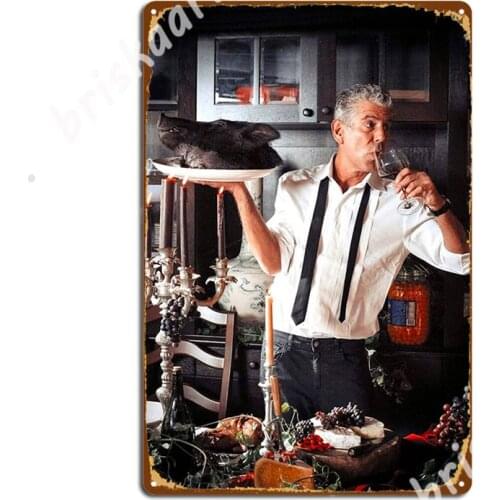 Anthony Bourdain Porky Goodness Wine Metal Signs Wall Mural Home Classic Wall Decor Tin sign Posters