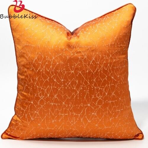 Bubble Kiss Orange Marble Pattern Cushion Cover Jacquard Pillowcase Party Decorative Throw Pillow Cover for Sofa Living Room