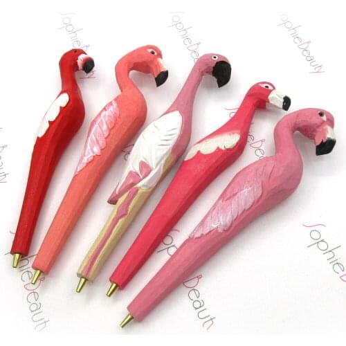 2019 New Drill Pen Diamond Painting Tools Flamingo Flower Style Rhinestones Mosaic Tool Cute Animal Hand Carved Wooden Pens