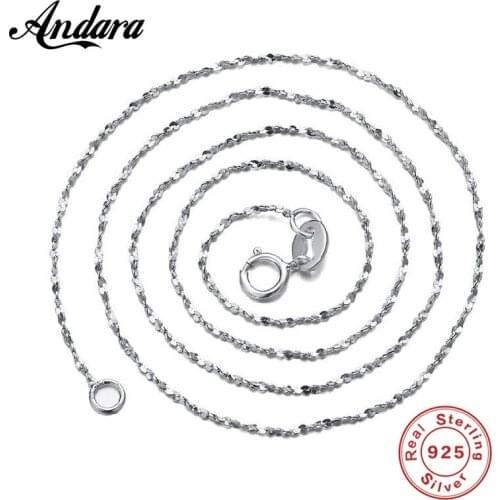Wholesale Genuine Sterling Silver 925 Christmas Gift 45cm 18" Elegant Sterling 925 Silver Necklace