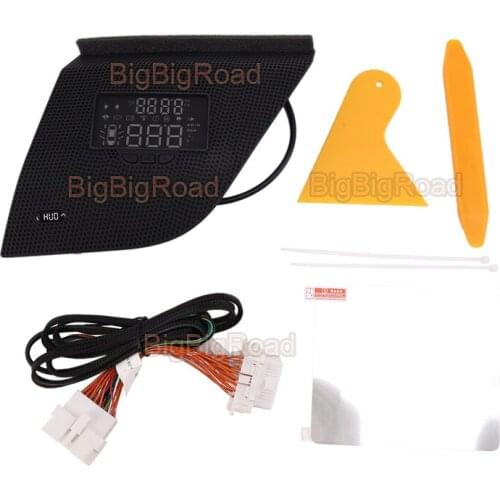 BigBigRoad Car Auto Head Up Display HUD HD Projector Screen Overspeed Alert Alarm Detector For Toyota HighLander 2015 2016 2017