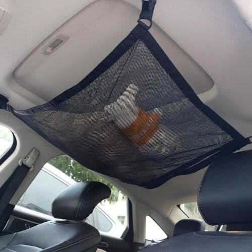 Adjustable Car Ceiling Storage Net Pocket Car Storage Net Interior Accessories Universal Sundries Storage Bag Net Bag