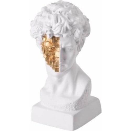 EU HOME DECORATION AROSE DAVID BUST FACE GOLD COLOR KARELİ HOME OFFICE DECOR