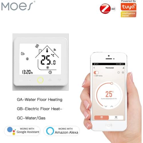 ZigBee Smart Thermostat Temperature Controller Hub Required Water/Electric floor Heating Water/Gas Boiler with Alexa Google Home