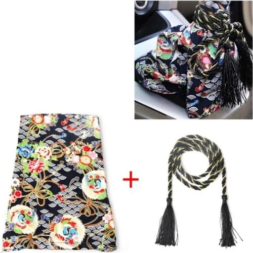 Universal Knob Collars Cover Canvas Katana Shift Lever Knob Dust Cover Racing Samurai Sword Shift Car Accessories Pattern Style