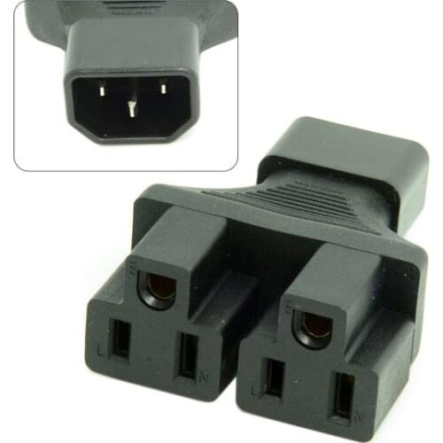 UPS C 14 IEC320 C14 Male to Double Nema 5-15R C13 USA UPS Y Type Splitter Extension Power Adapter