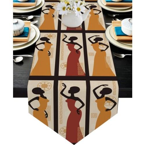 African Women Art Table Runner Wedding Table Decoration Hotel Party Dining Tablecloth and Table Mat