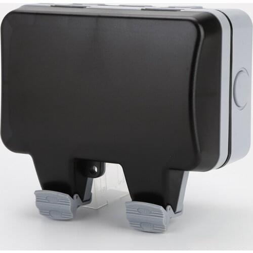 French EU UK British Germany European Outdoor Waterproof 2 Gang Socket Enclosure Electric Universal Socket Cover