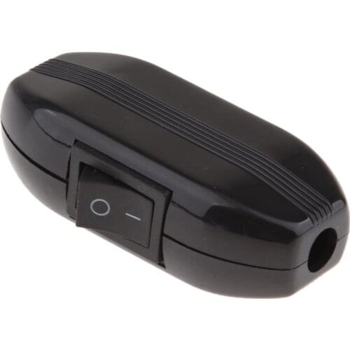 6A / 250v Inline Lamp Lighting Light Rocker Through Switch For 3-Core Cable