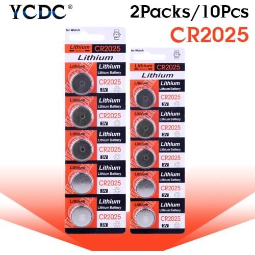 YCDC 10pcs/set 3V CR2025 ECR2025 BR2025 DL2025 Watch Button Coin Cells Lithium Battery For Calculator Watch Single Use
