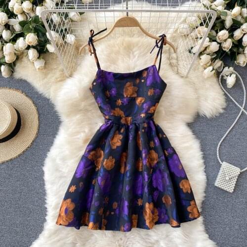 Sexy Square collar Printed graphic dress New 2021womenSlim summer casual club party wear vintage sling mini dresses female