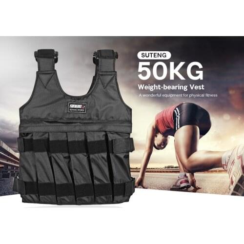 20kg/50kg Loading Weight Vest For Boxing Weight Training Workout Fitness Gym Equipment Adjustable Waistcoat Jacket Sand Clothing