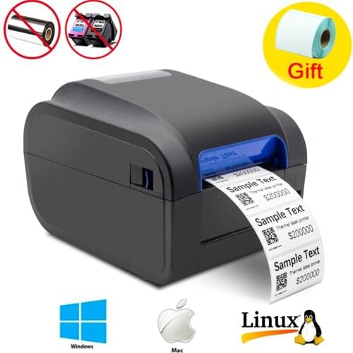 2 In 1 Label Barcode Printer Thermal Receipt Printer Bar Code QR Code Adhesive Sticker Paper Support Mobile Android iOS Phone