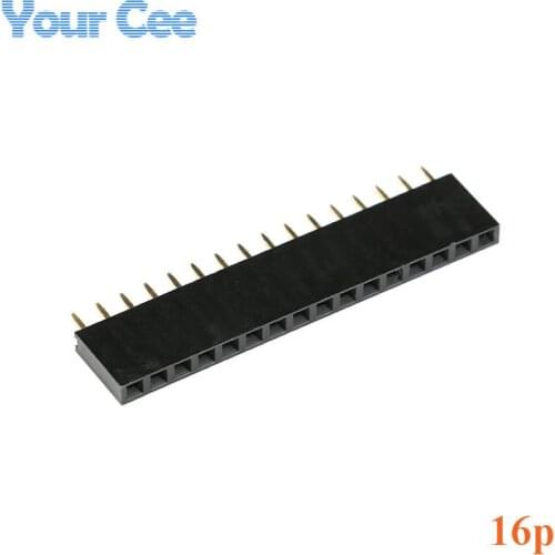 20 pcs Pitch 2.54mm 1*16 Pin Female Single Row Pin Header 1602 LCD socket 16P 16Pin