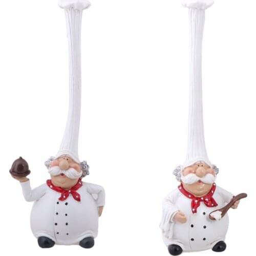 2x Resin Restaurant Top Chef Hat Statues Coffee Shop Tabletop Art Decorative Ornaments