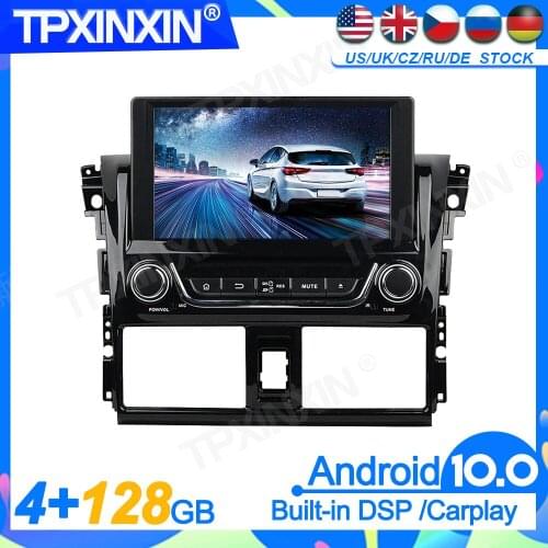 4GB+128GB Android10.0 For Toyota YARIS 2013-2015 Head Unit Car Multimedia Player Auto Radio Tape Recorder GPS Navigation DSP IPS