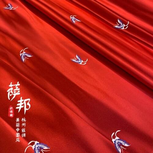 50cm * 75cm / Piece, Butterfly Silk Blended Cloth,Clothing,Cheongsam,Table Flag,Curtain,Pillow Fabric, DIY Handmade Material