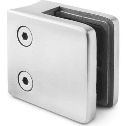 55*55mm Round Back Square Glass Clamp For Balustrade Handrail