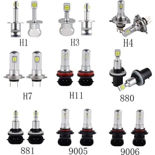 Bevinsee H27W/2 881 880 Led Bulbs Fog Lights Cars Led Driving Lamp Light 6500K H27W H27 Led H1 H3 H4 H7 H11 9005 HB3 9006 HB4
