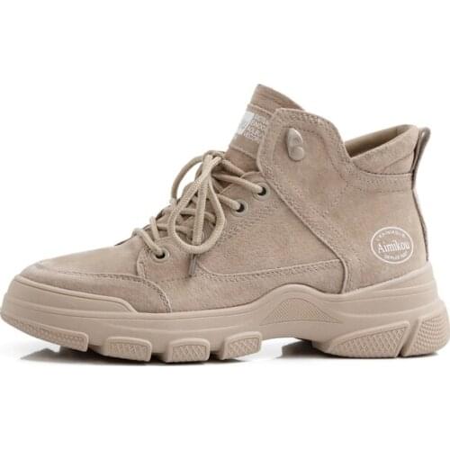 Ankle Boots Women Brogue Style Genuine Leather Pigskin Suede Handmade Lace Up Brand Lady Fashion Shoes