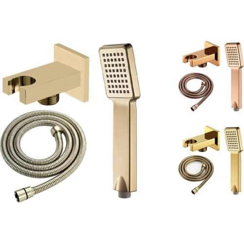 HIDEEP Bathroom Household Hand-Held Shower Set Square Shower Head with Hose and Storage Clip Toilet Wall-Mounted Shower Head