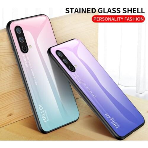 For Samsung S21 ultra S20 Plus S10e S20FE S10 S8 S7 edge S9 Note20 10 9 8 Phone Case Tempered Glass Gradient Thin Case Funda