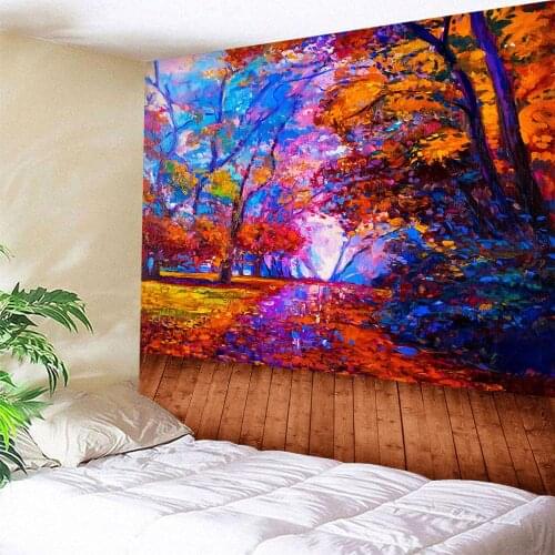Custom Colorful tree 3D Tapestry Wall Hanging Polyester painting Backdrop Boho Bedspread Multiple sizes Home Decoration Dropship