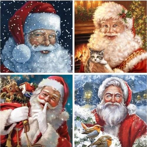 Diy santa claus diamond painting Full Diamond Mosaic embroidery Cross Stitch diamond draw Home christmas decoration painting