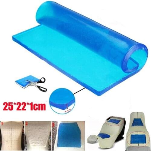 DIY Wheelchair Home Office Motorcycle Seat Gel Pad Cool Cushion Soft Shock Absorption Mats 25X22X1cm
