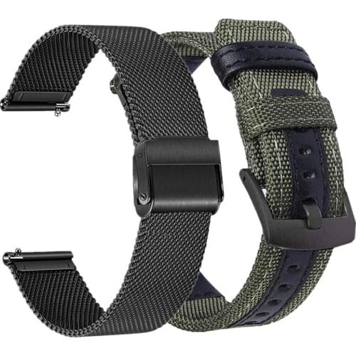 For Samsung Galaxy Watch Band 41mm 42mm 45mm 46mm Nylon Strap Active 2 40mm 44mm Stainless Steel Bracelet 20mm 22mm Smartwatch