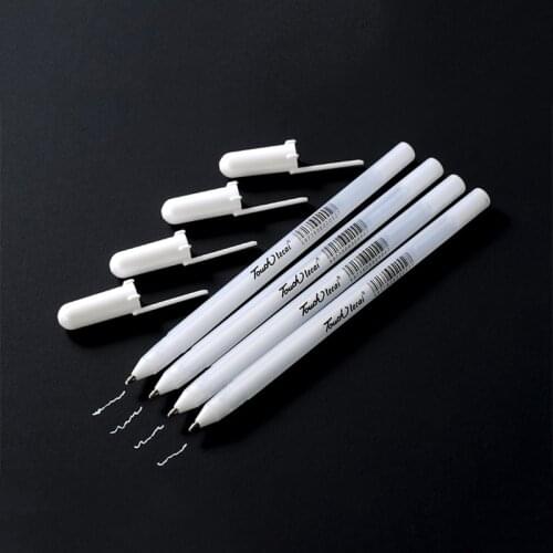 2/4Pcs 0.8mm White Hightlight Art Marker Paint Pen Gel Pen Sketch Fine Liner Pen Scribble Pen Paint Design Art School Supplies