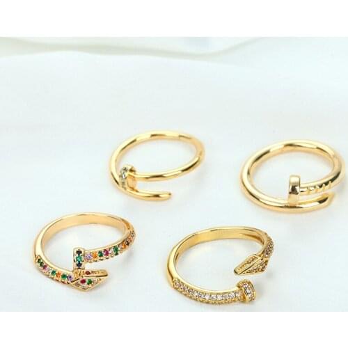 Daihe Exquisite Screw Ring Women 18K Gold plated Adjustable Colorful Crystal Zircon Copper Rings For Women Gift Jewelry 2021