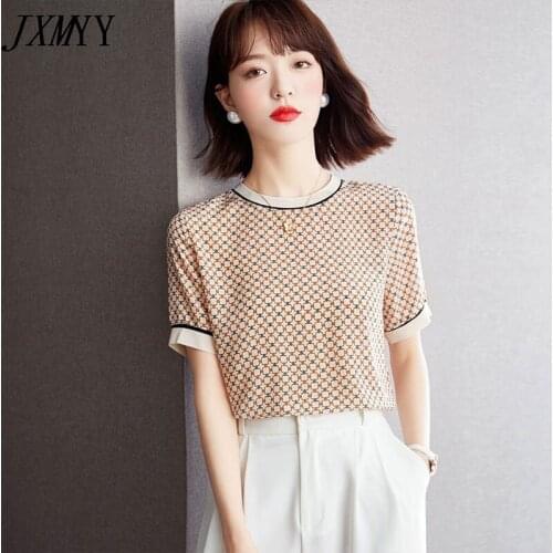 Женские шелковые футболки JXMYY China At AliExpress