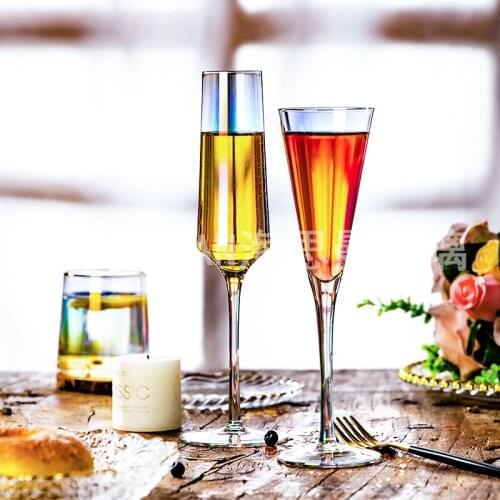 Colorful Creative Tall Crystal Champagne Glasses Western Restaurant Champagne Glasses Wine Glasses Cocktail Glasses