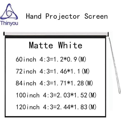 Thinyou 120inch 4:3 Matte White HD Wall Mounted Projection Screen Canvas LED Projector Screen For Home Theater