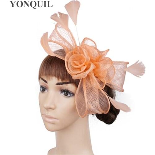Wedding Fashion Chic Fascinator Hat Hair Clip Bridal Elegant Flower Headwear With Feather Hair Accessories Fedora Hair Pins