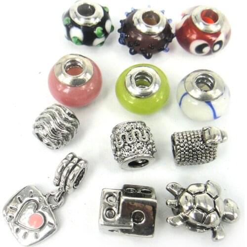 MOODPC Free shipping European beads metal original authentic Screw Thread Beads for 120pc assorted