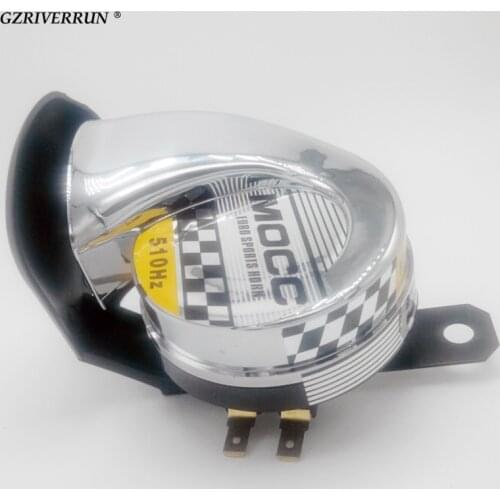 Chrome Motorcycle Horn 510Hz DC12V High Frequency Scooter Moped ATV Go-Kart Vespa Dirt Bike Pocket Bike
