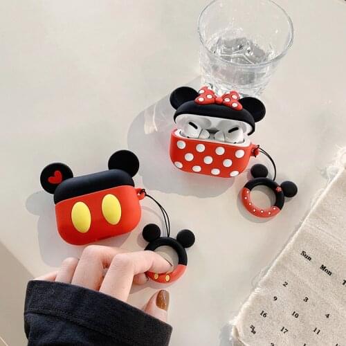 Cartoon 3D For Airpods Pro Case Bluetooth Wireless Earphone Mickey Cover Skin Accessories For Apple Airpods 1 2 Shockproof Cases
