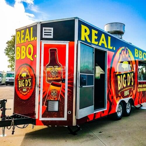 New Style Street Mobile Kitchen Fast Food Truck Halal Taco BBQ Trailer for Sale