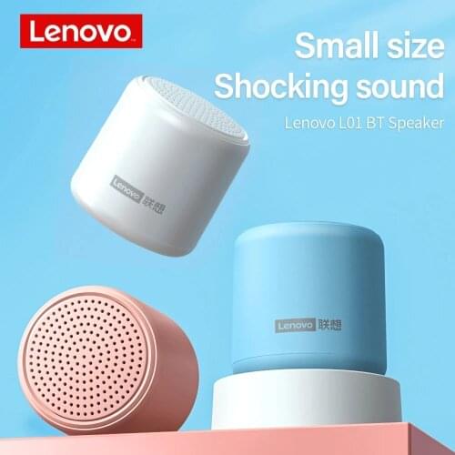 Original Lenovo L01 Bluetooth Speaker Portable Outdoor Loudspeaker Wireless Mini Column 3D Stereo Music Surround Bass Box Mic