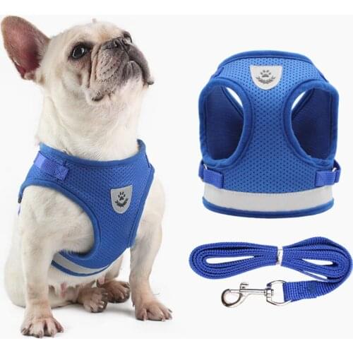 Pet Dog Clothes Harness French Bulldog Clothes Collar Vest Leash Set For Small Medium Dogs Puppy Collar Leash Dog Accessories