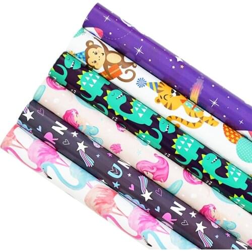 Gift Wrapping Paper Roll Flamingo Unicorn Dinosaur Gift Decoration Paper Baby Shower Birthday Wedding Scrapbooking Origami Paper