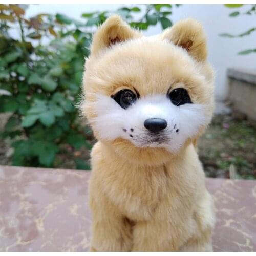 Polyethylene&artificial furs Akita lifelike toy 14x17cm dog hard model prop home decoration Xmas gift b0193