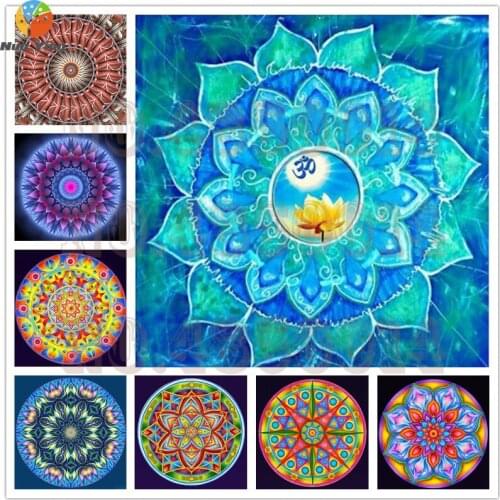 Full Round Diamond Painting Religious Flowers 5d Flower Home Decoration Accessories Mosaic Mandala Handmade Gift Diamond Art